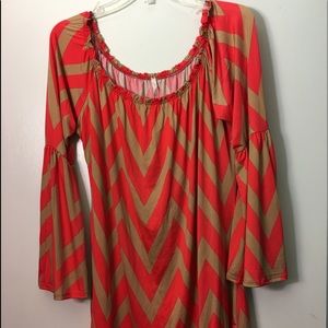 Burnt orange chevron tunic